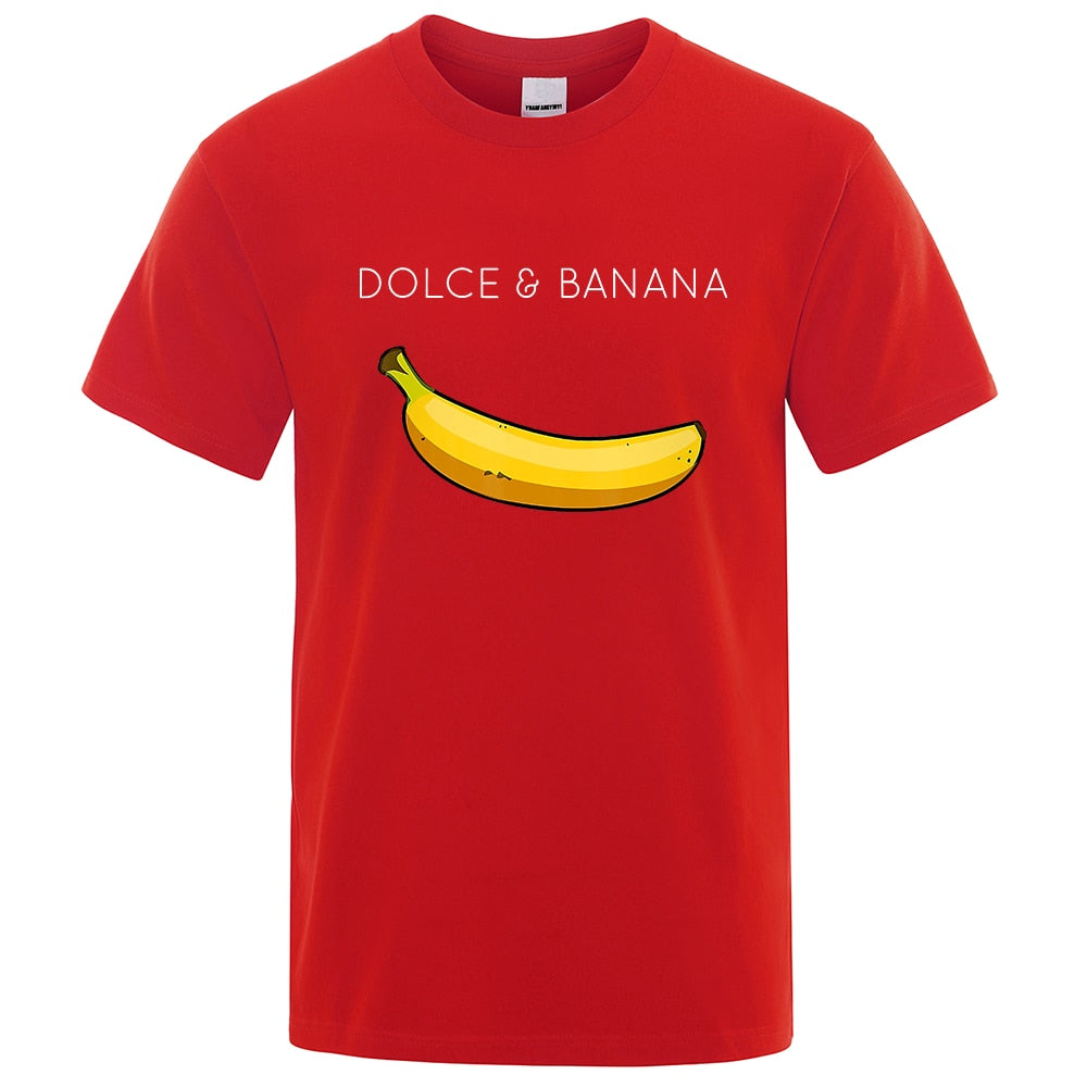 Banana Mode Druck Männer T-shirts, Casual Atmungsaktive Tops Übergroße