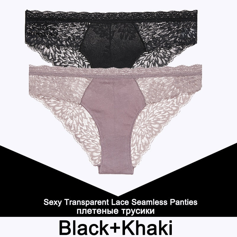 2 Teile/satz Nahtlose Unterwäsche Spitze Höschen für Damen, Sexy Dessous, Weibliche Unterhose Floral Spitze
