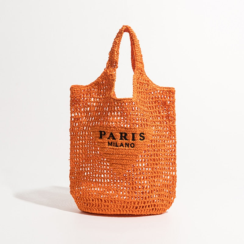 Luxus Design Frauen Geflochtene Bast Stroh Tasche Große Kapazität, Sommer Strandurlaub Schultertasche