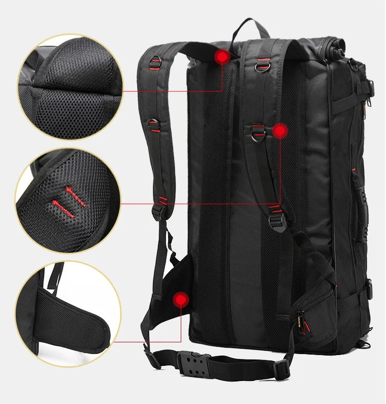 50L 70L Travel Fitness Training Backpack Large Capacity Multifunction Luggage Bag Waterproof Men Outdoor Hiking Trekking PackXA8