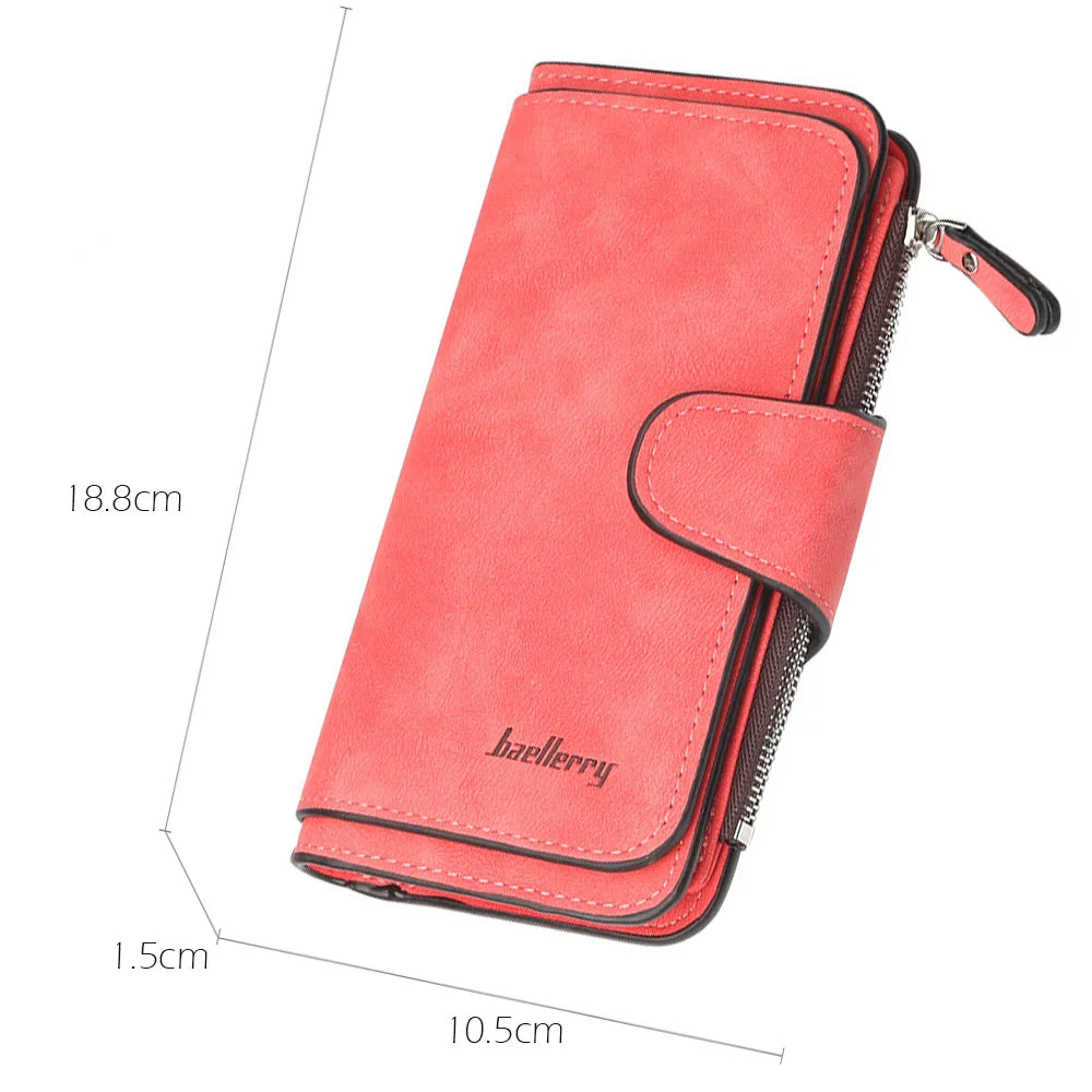 2023 Women Wallets Fashion Long PU Leather Top Quality Card Holder Classic Female Purse Zipper Wallet For Women