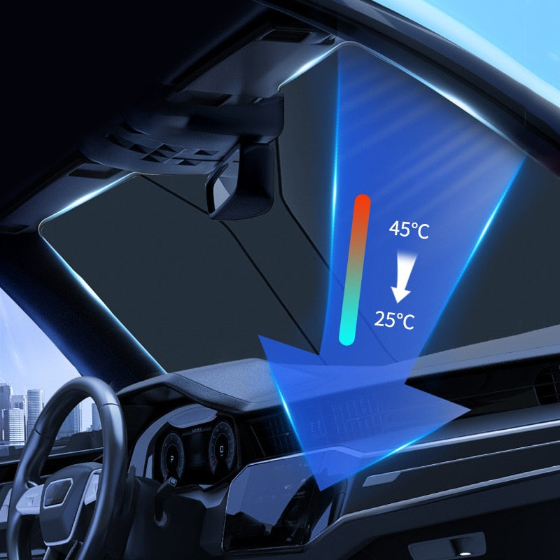 Auto-Windschutzscheiben-Sonnenschutz, blockiert UV-Strahlen, Sonnenblendenschutz, faltbarer Auto-Sonnenschutz