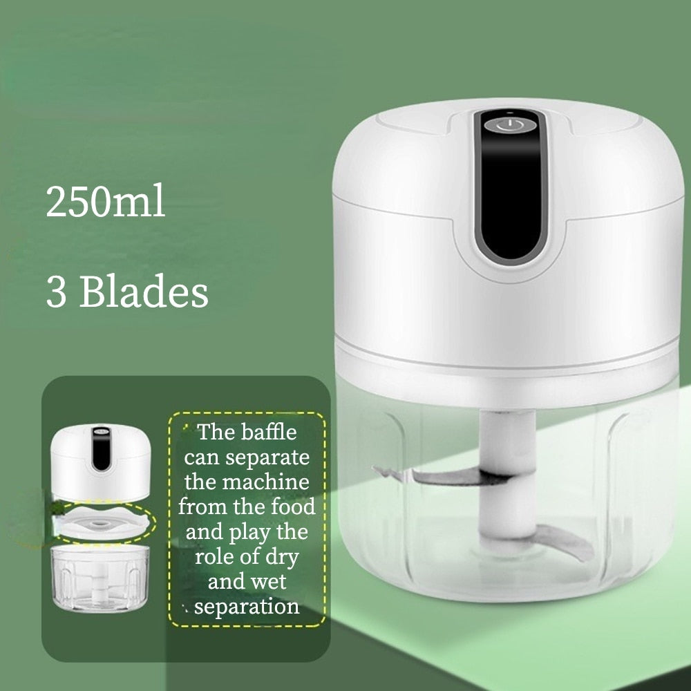 Elektrischer Knoblauchstampfer, Tragbarer Zerkleinerer, Multifunktions-Fleischwolf-Stampfermaschine, Mini-Knoblauch-Gemüsezerkleinerer mit USB-Aufladung