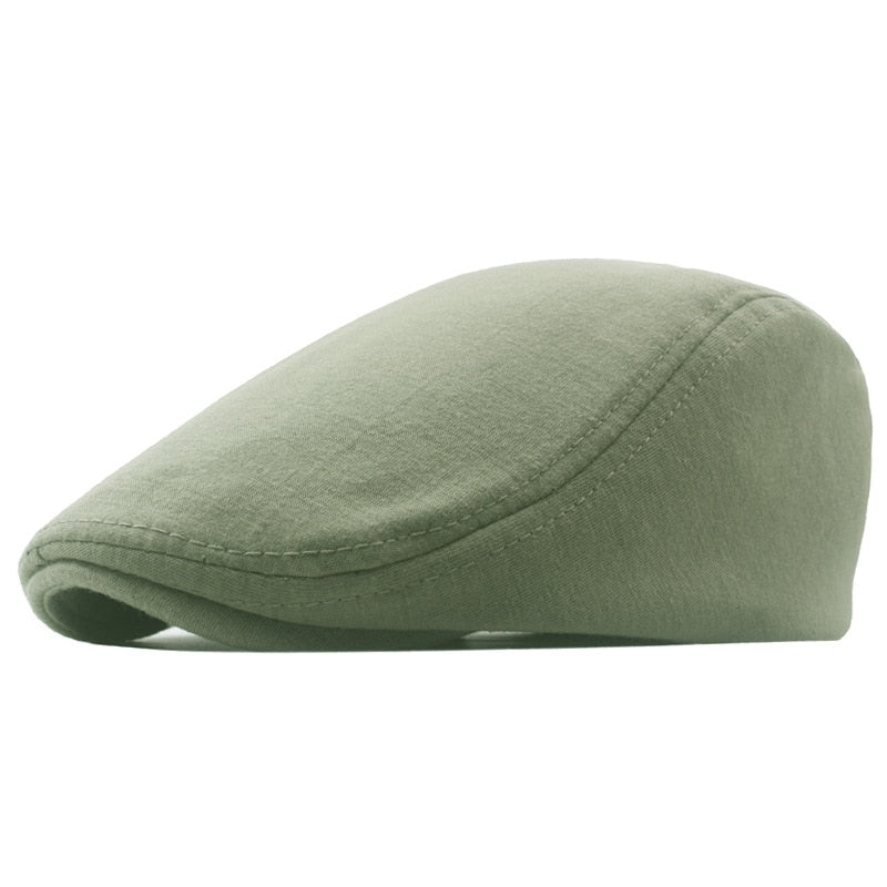 Baumwolle Newsboy Caps, Herbst / Winter Baskenmütze, Männliche Horn Retro Solide Schirmmütze