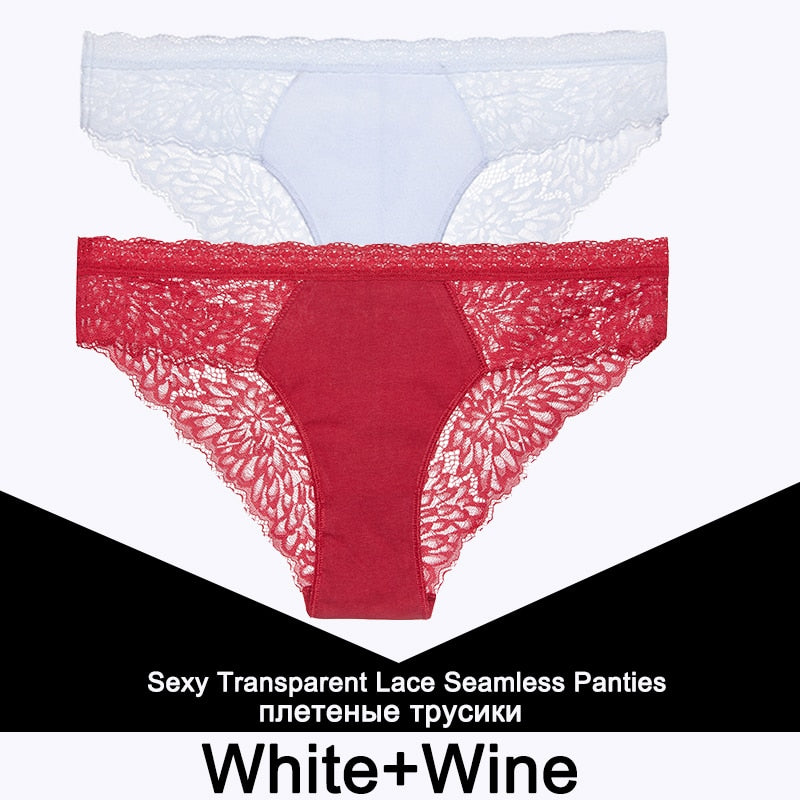 2 Teile/satz Nahtlose Unterwäsche Spitze Höschen für Damen, Sexy Dessous, Weibliche Unterhose Floral Spitze