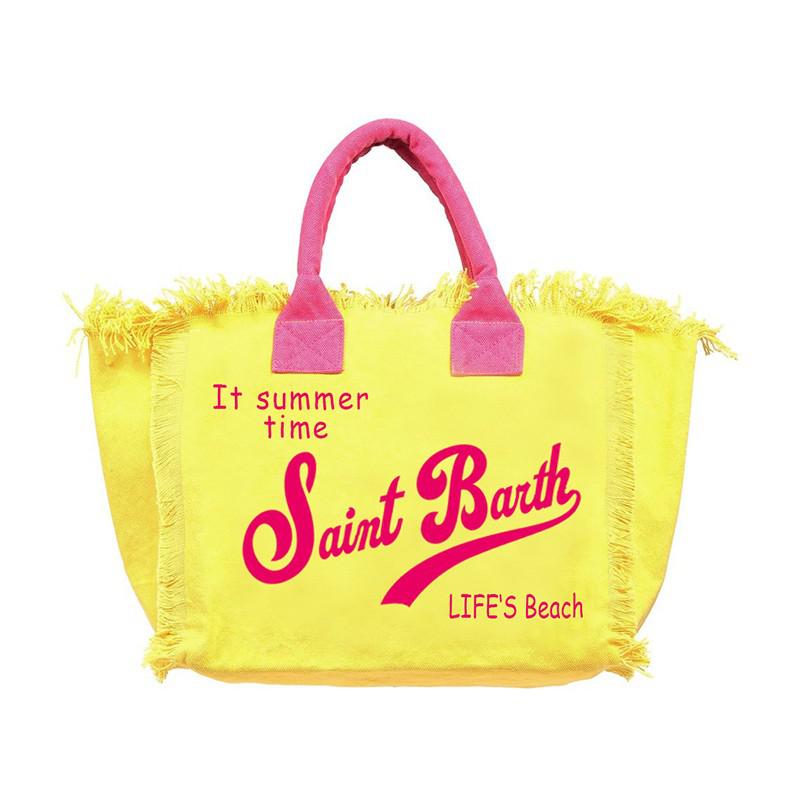 Saint Barth Gedruckte Damen Handtasche, Gedruckte Reisetasche Große Kapazität, Design Sommer Freizeit-Urlaub Quaste