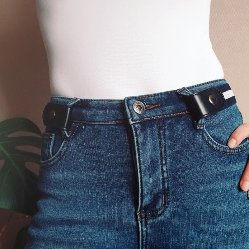 Schnallenfreier Gürtel für Jeanshosen, Kleider, modischer, elastischer Taillengürtel ohne Schnalle für Damen/Herren, keine Ausbuchtung, kein Ärger