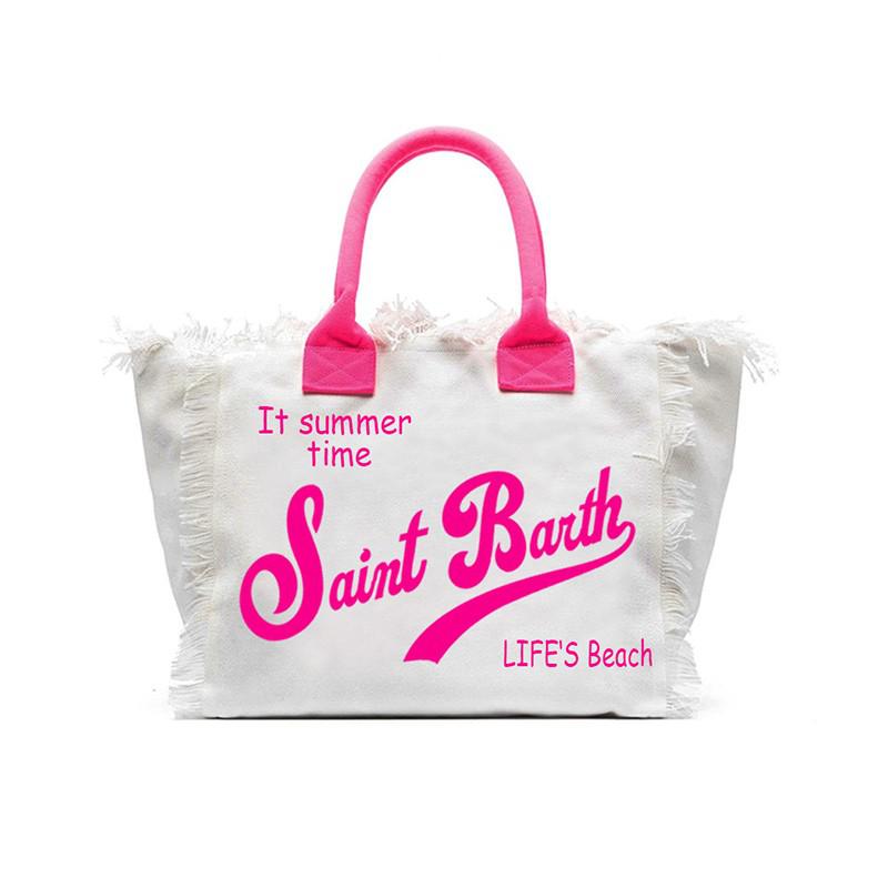 Saint Barth Gedruckte Damen Handtasche, Gedruckte Reisetasche Große Kapazität, Design Sommer Freizeit-Urlaub Quaste