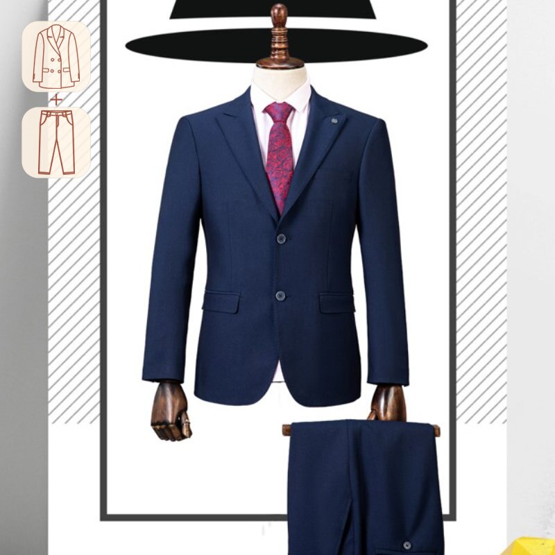 Premium-Anzug in britischem Schwarz/Blau. High-End-Geschäftsanzug für Herren