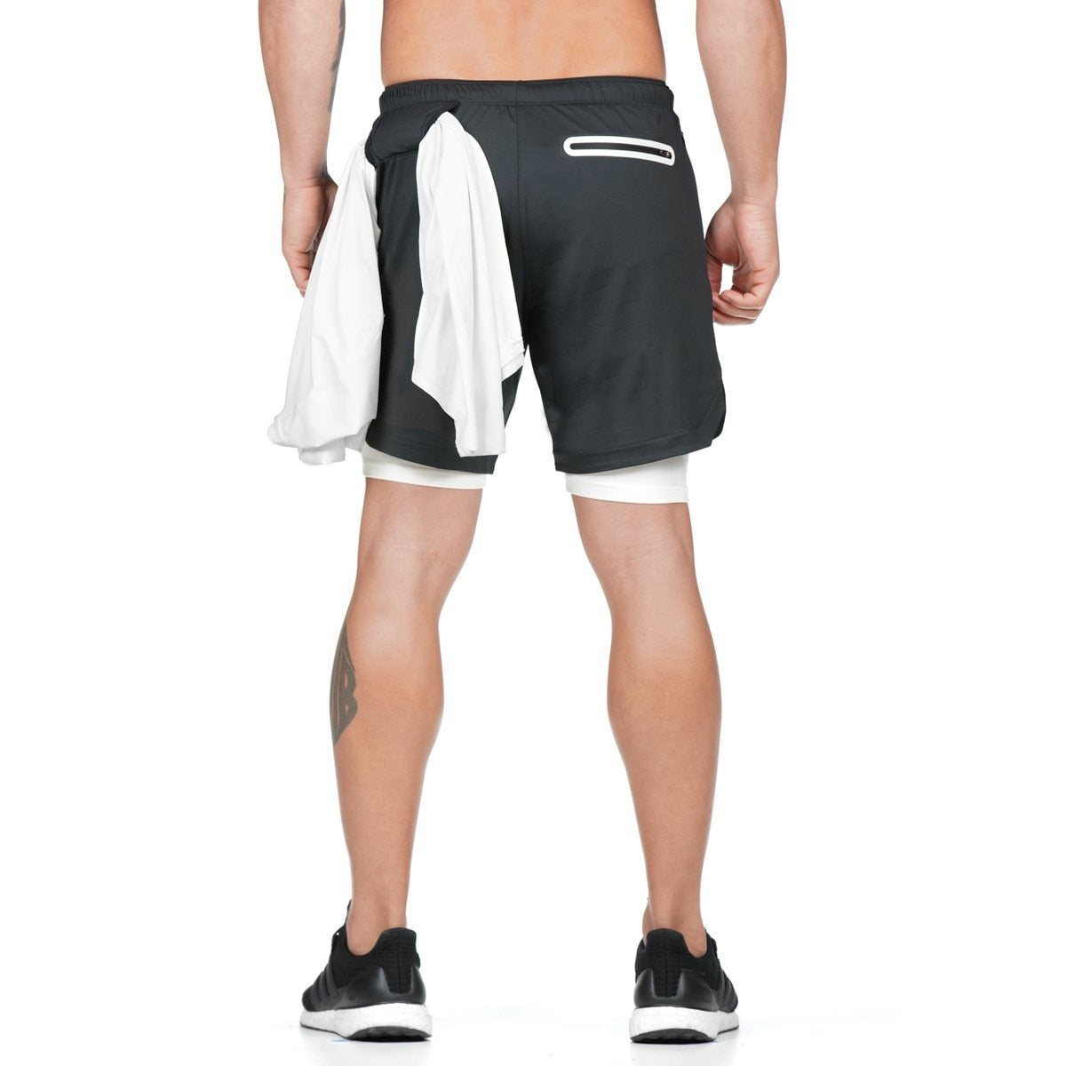Herren 2 In 1 Schnell Trocknend Laufshorts, Gym Fitness Jogging Kurze Hosen, Männer Sommershorts