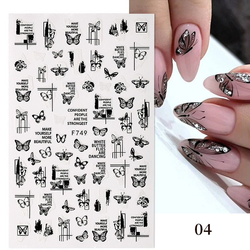 1PCS 3D Nagelzubehör, Maniküre-Nagelteile, Nageldekoration mit Liebes-Herz Aufkleber