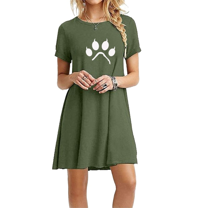 Secret Damen-Sommer-Strand-Minikleid, modisch & kurzärmelig, lockere T-Shirt-Kleider S-2XL