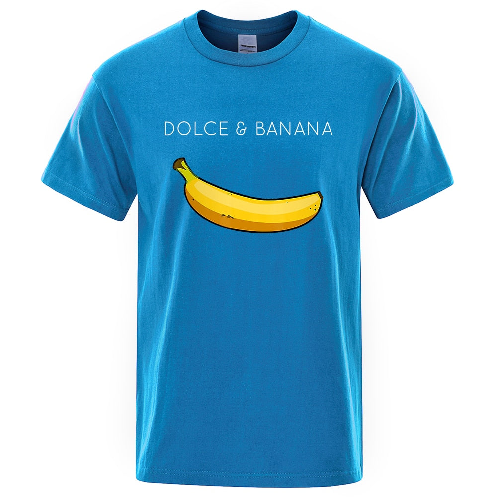 Banana Mode Druck Männer T-shirts, Casual Atmungsaktive Tops Übergroße