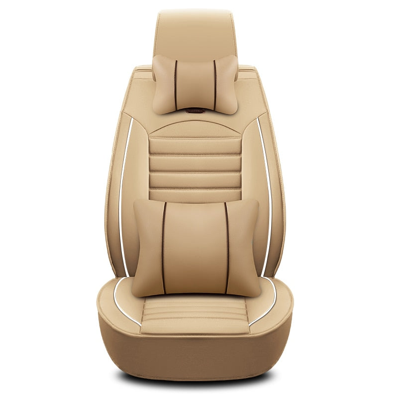 Luxus-Qualitäts-Leder-Autositzbezug, bequemer Vier-Jahreszeiten-Universal-Vorder-/Hinten-/Komplettbezug-Kissen-Autositzschutz