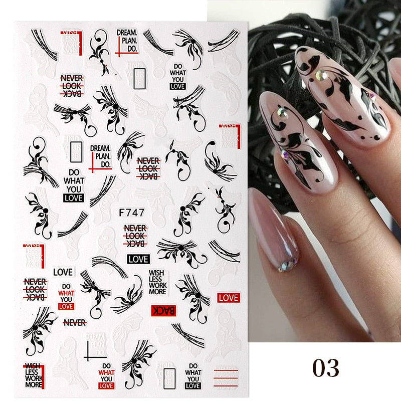 1PCS 3D Nagelzubehör, Maniküre-Nagelteile, Nageldekoration mit Liebes-Herz Aufkleber