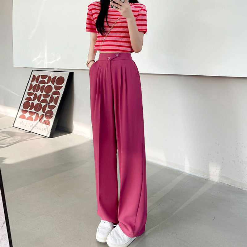 Damen Breite Bein Hosen für den Sommer & Frühling, Lose Jogginghose Chic Split Hohe Taille