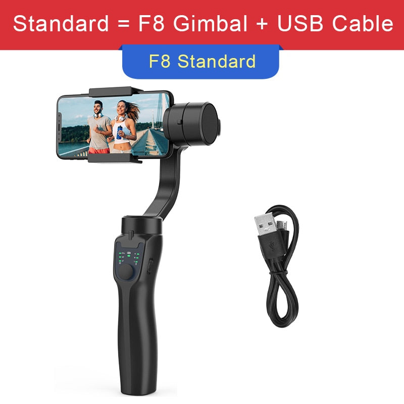 AXNEN F8 3-Achsen Handheld Gimbal Telefonstabilisator, Smartphone-Stativ / Handyhalter für iPhone Android Mobile