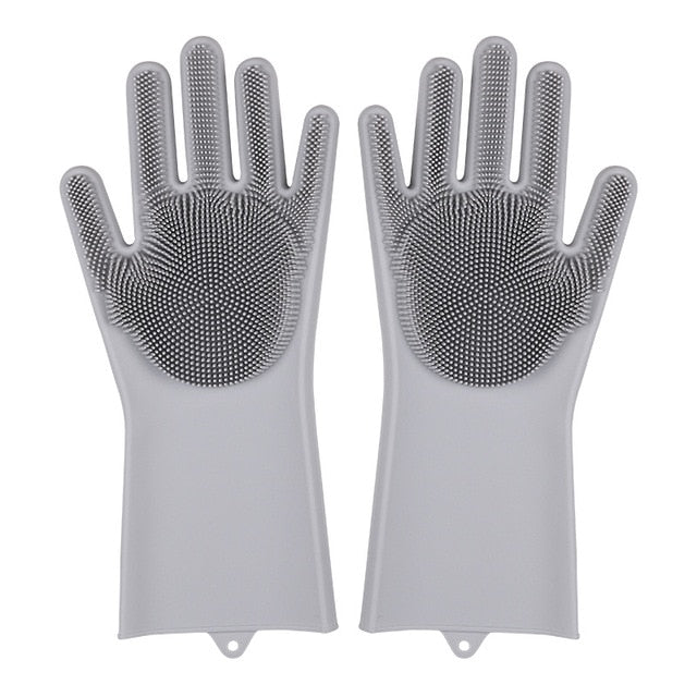 Geschirrspül-Reinigungshandschuhe, magische Silikon-Gummi-Geschirrspülhandschuhe für Haushaltsschwammwäscher