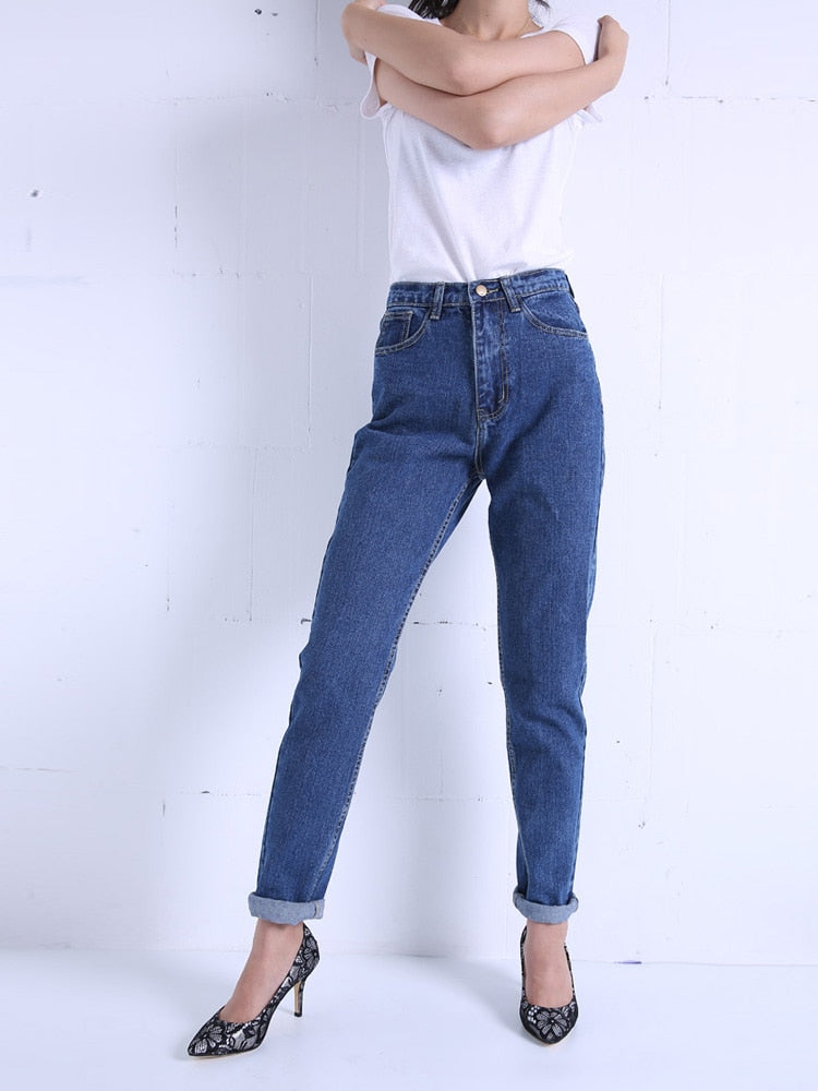 2023 Harem Jeans Hosen Vintage Hohe Taille für Damen