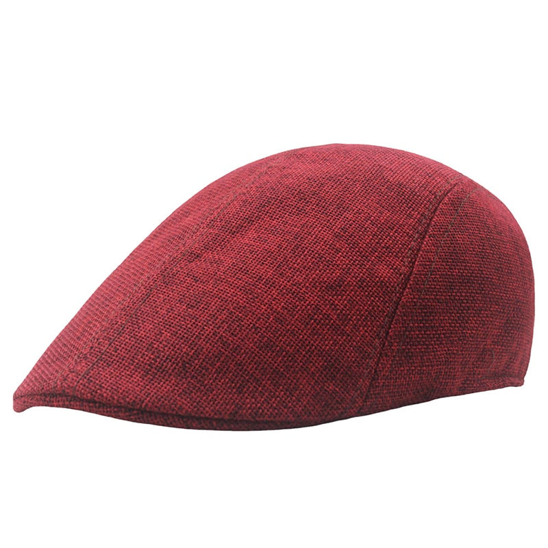 Baumwolle Newsboy Caps, Herbst / Winter Baskenmütze, Männliche Horn Retro Solide Schirmmütze