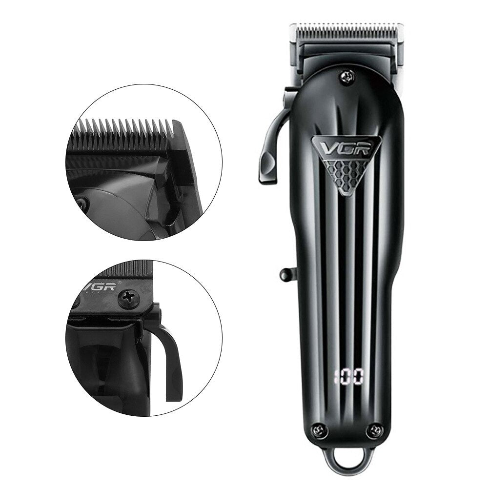 Wiederaufladbare VGR Professionelle Haarschneidemaschine Haarschneider für Männer, Rasierer mit Zubehör