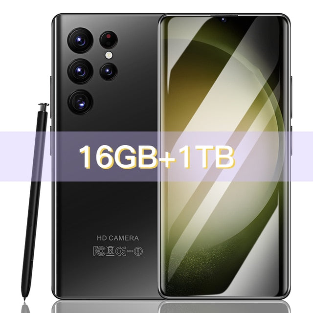Mobiltelefone S23 Ultra 6,8 Zoll HD-Bildschirm Smartphone, Original 5G Dual Sim Android entsperrtes 72MP 6800mAh Handy