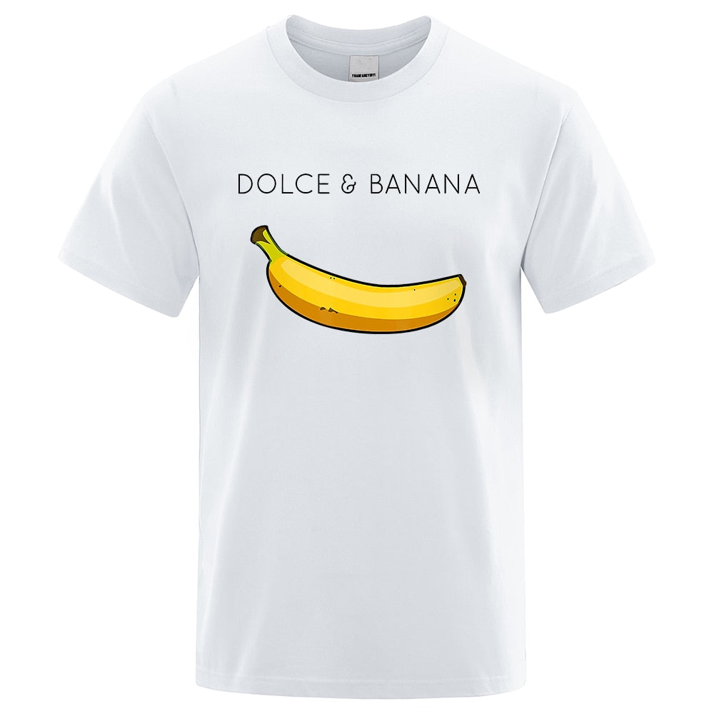 Banana Mode Druck Männer T-shirts, Casual Atmungsaktive Tops Übergroße