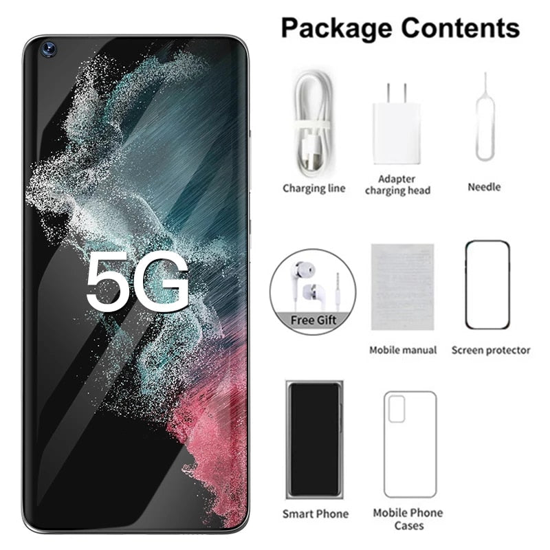 Mobiltelefone S23 Ultra 6,8 Zoll HD-Bildschirm Smartphone, Original 5G Dual Sim Android entsperrtes 72MP 6800mAh Handy