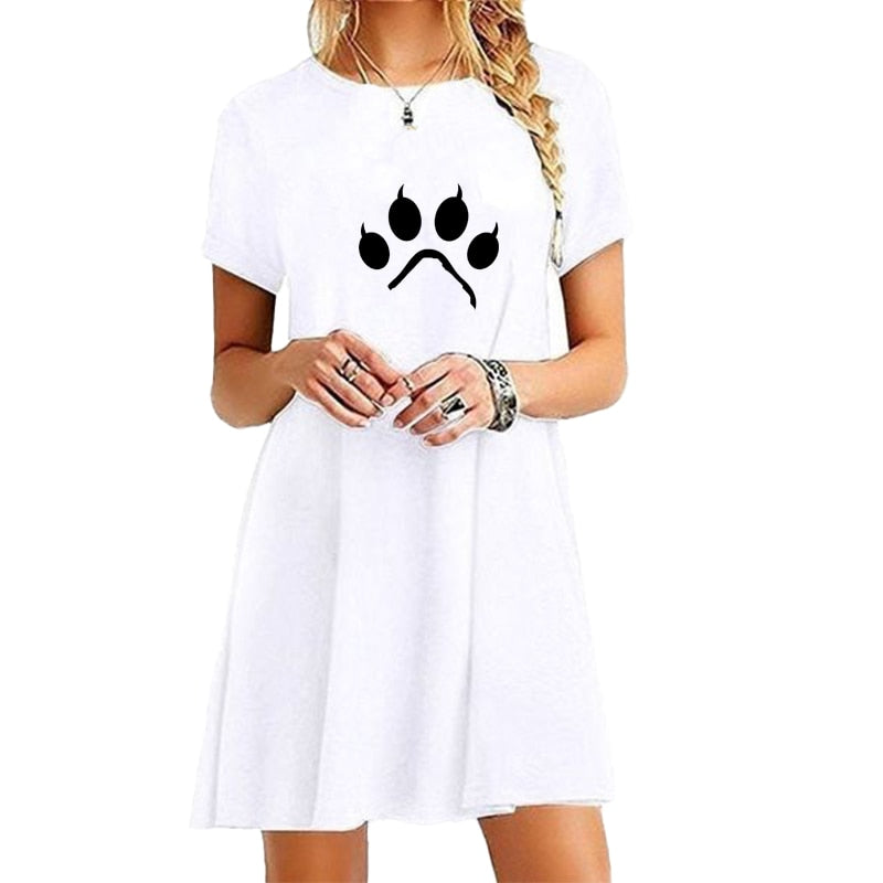 Secret Damen-Sommer-Strand-Minikleid, modisch & kurzärmelig, lockere T-Shirt-Kleider S-2XL