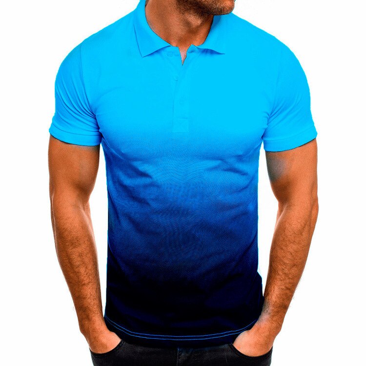 Sommer Herren 3D Druck T-shirts, Casual-Taste Kragen, 3D Gradienten Kurzarm
