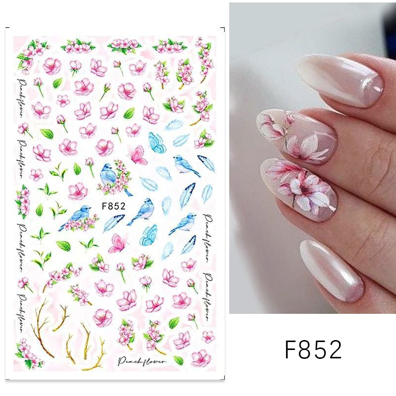 1PCS 3D Nagelzubehör, Maniküre-Nagelteile, Nageldekoration mit Liebes-Herz Aufkleber