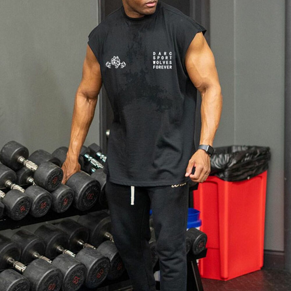 Modisches ärmelloses T-Shirt für Herren, Workout-Tank-Weste, lässige Sportwesten