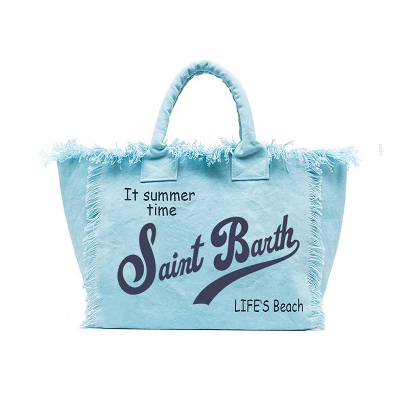 Saint Barth Gedruckte Damen Handtasche, Gedruckte Reisetasche Große Kapazität, Design Sommer Freizeit-Urlaub Quaste