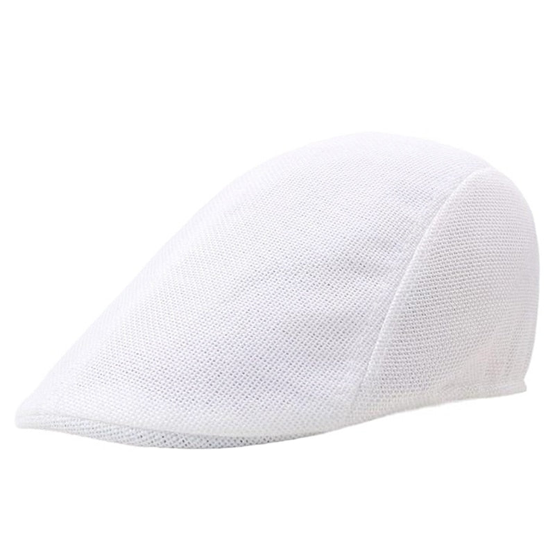Baumwolle Newsboy Caps, Herbst / Winter Baskenmütze, Männliche Horn Retro Solide Schirmmütze