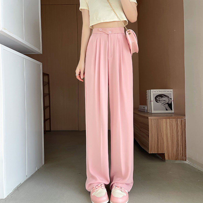 Damen Breite Bein Hosen für den Sommer & Frühling, Lose Jogginghose Chic Split Hohe Taille
