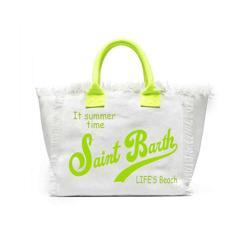 Saint Barth Gedruckte Damen Handtasche, Gedruckte Reisetasche Große Kapazität, Design Sommer Freizeit-Urlaub Quaste