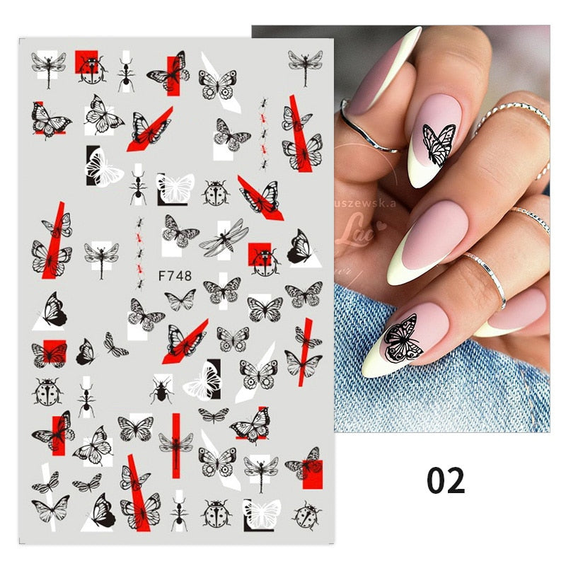 1PCS 3D Nagelzubehör, Maniküre-Nagelteile, Nageldekoration mit Liebes-Herz Aufkleber