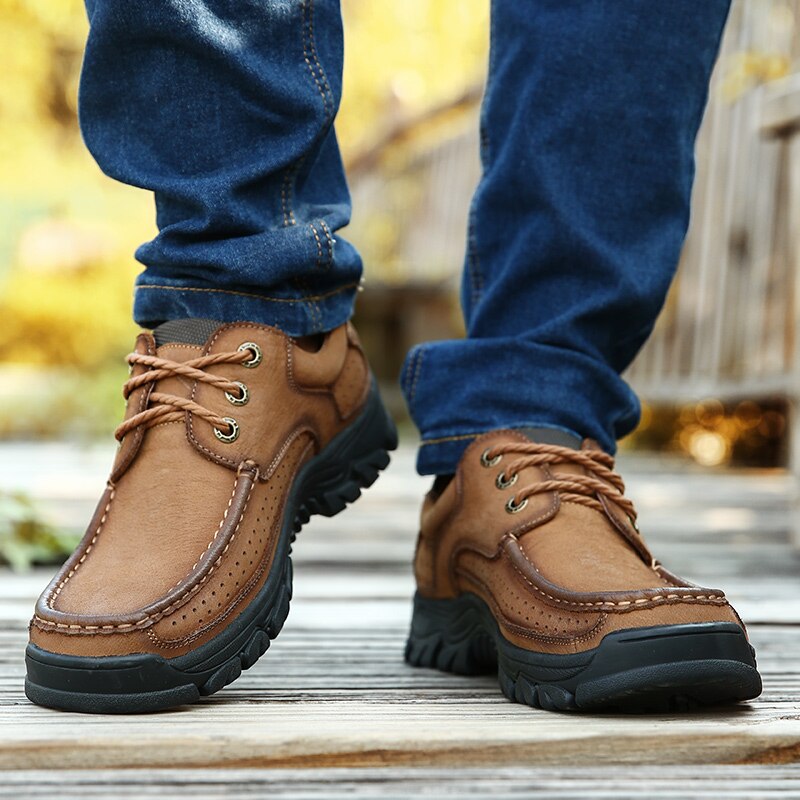 Männer Casual Kuh Lederschuhe, Hohe Qualität Vintage 100% Echtes Lederschuhe