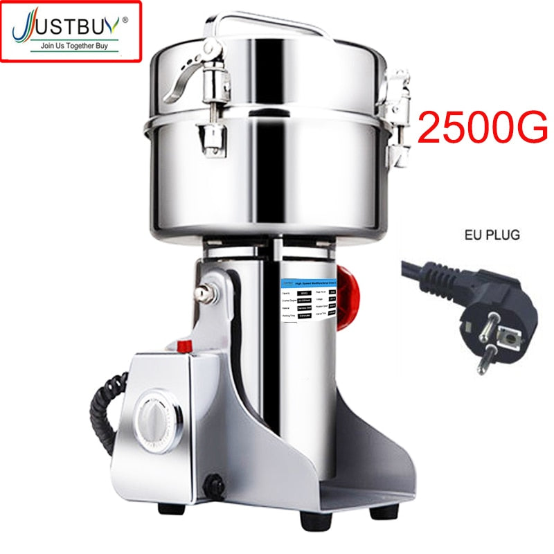 Große Kapazität 2500G / 3000W Kräutermühle, Leistungsstarke Mühle für Getreide, Gewürze, Mixer und Trockenfutter Mühle