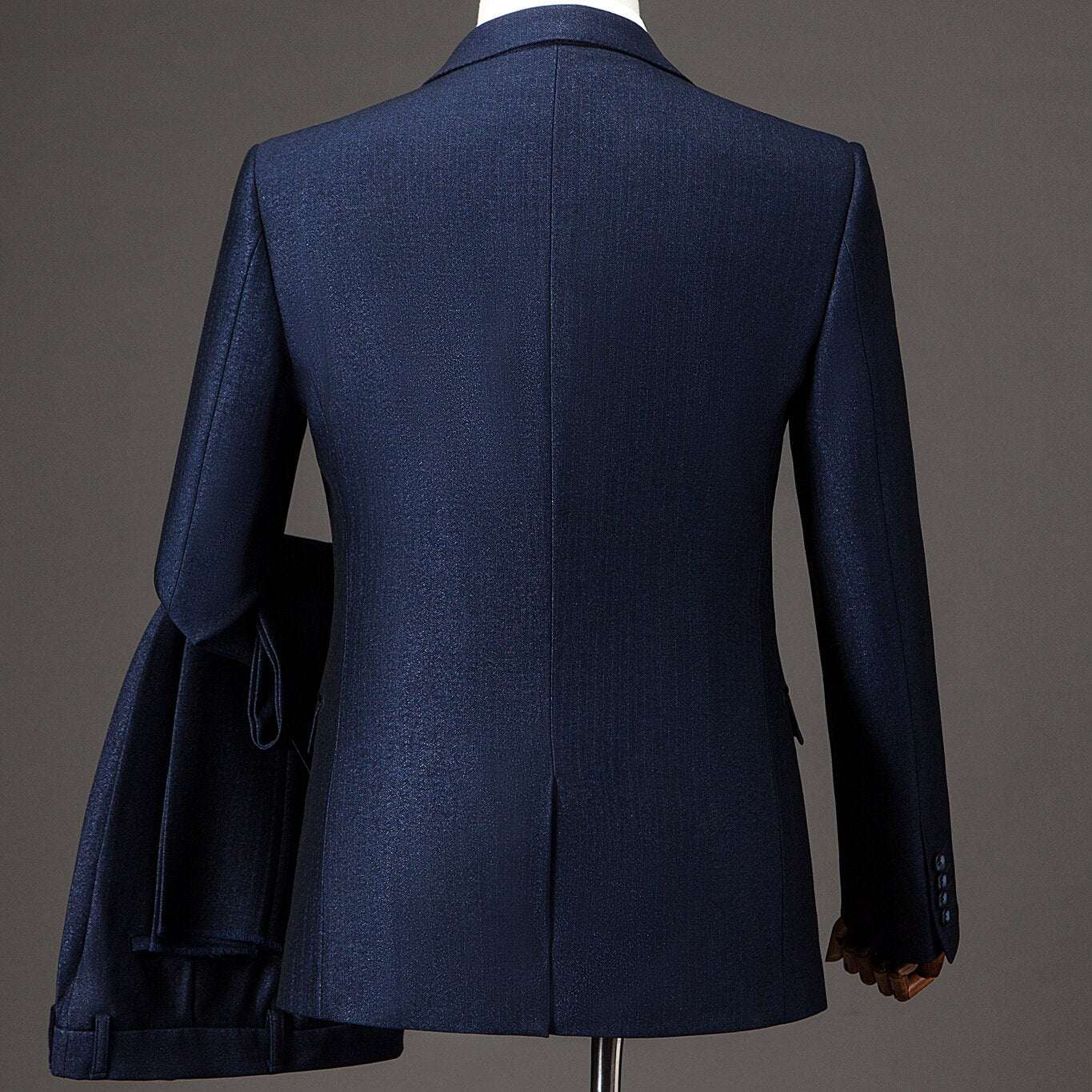 Marineblaue zweiteilige Anzüge für Herren im originellen Design für formelle Anlässe, Hochzeiten, elegante Blazer und Abendkleider (individuelle Größe)