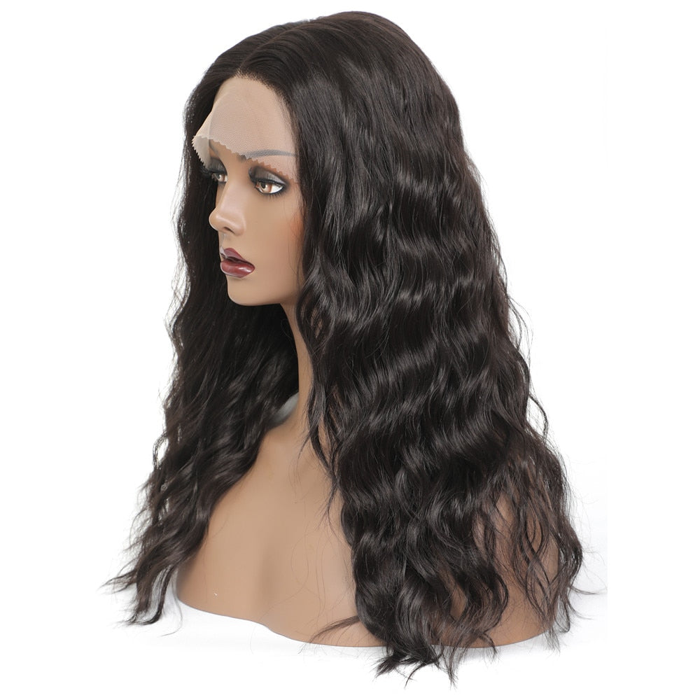 Synthetische Lace-Front-Haarperücken, schwarz gefärbt, X-TRESS, lange Länge, 20/26 Zoll, weiche natürliche Welle, trendige Spitzenperücke für schwarze Frauen