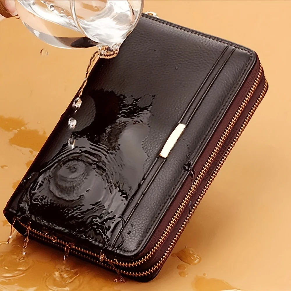 Mens Wallet Long Purse Leather Clutch Large Business Handbag Phone Card Holder Case Gift for Men Father Son Husband Boyfriend