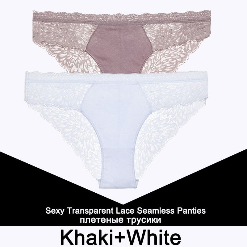 2 Teile/satz Nahtlose Unterwäsche Spitze Höschen für Damen, Sexy Dessous, Weibliche Unterhose Floral Spitze