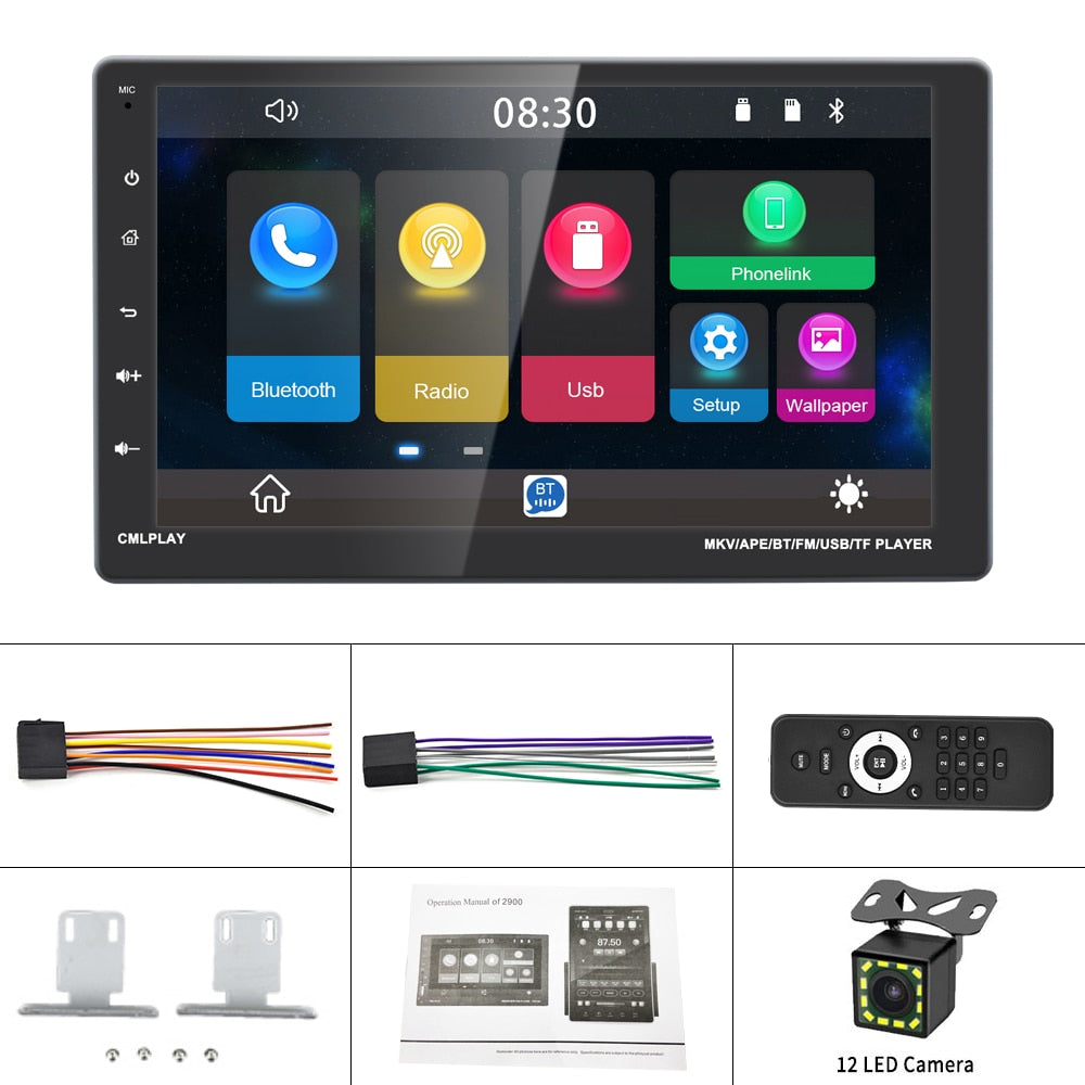 Touchscreen 1 Din Carplay Universal MP5 Phonelink, Auto Multimedia Player mit Bluetooth Unterstützung, Auto FM Audio USB