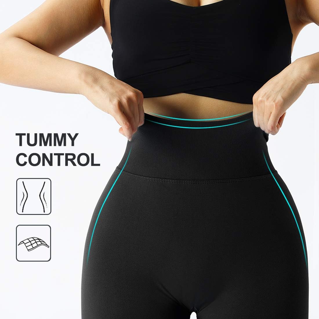 2023 Nahtlose Gestrickte Fitness GYM Hosen, Damen Hohe Taille Nude Yoga Hosen