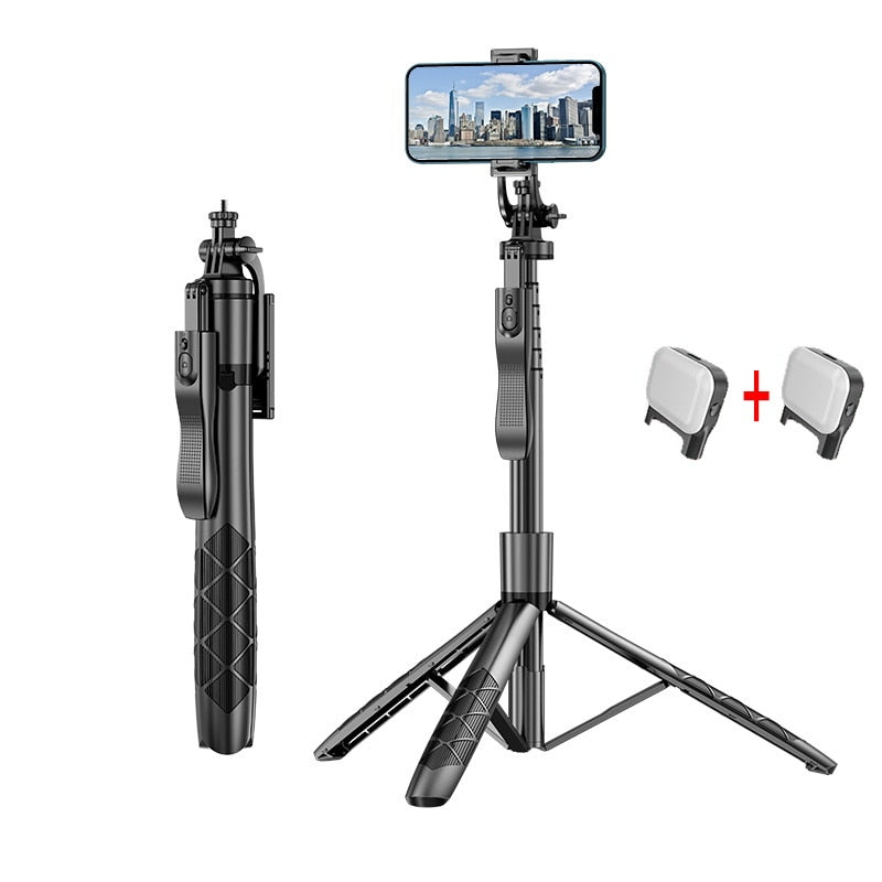 Selfie-Stick mit Stabilisator, automatische Gesichtsverfolgung, abnehmbarer Telefonclip, kabelloser Selfie-Stick