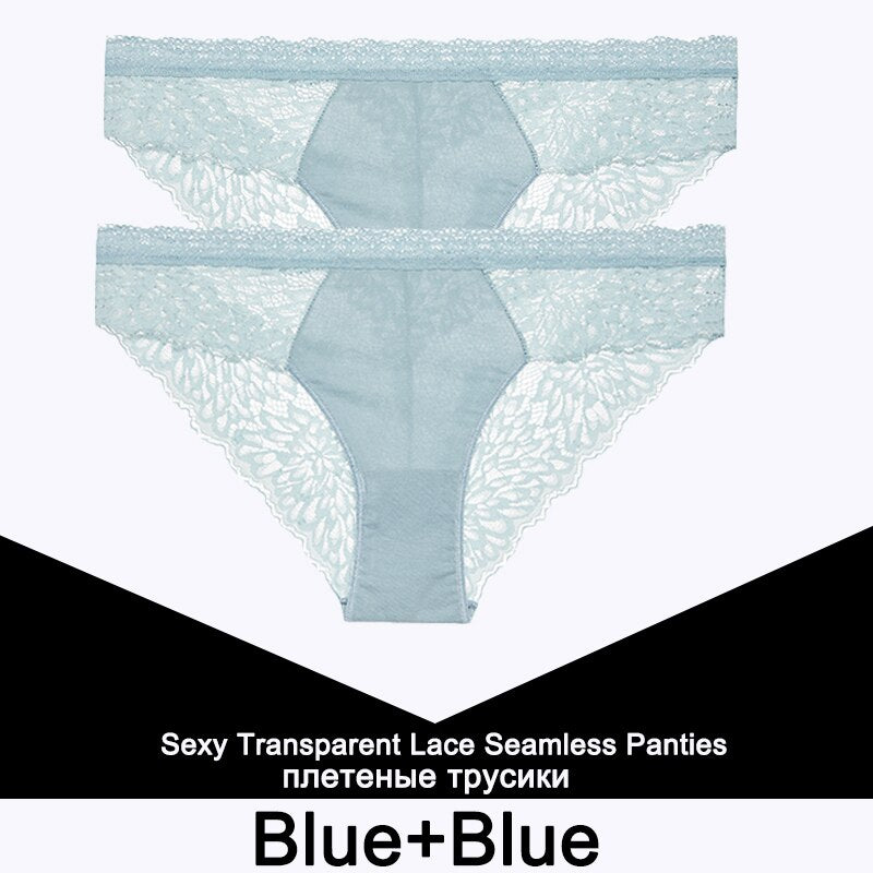 2 Teile/satz Nahtlose Unterwäsche Spitze Höschen für Damen, Sexy Dessous, Weibliche Unterhose Floral Spitze