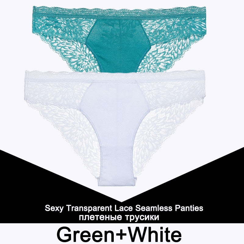 2 Teile/satz Nahtlose Unterwäsche Spitze Höschen für Damen, Sexy Dessous, Weibliche Unterhose Floral Spitze