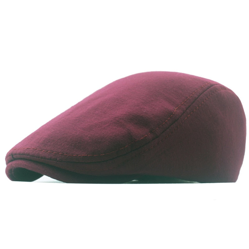 Baumwolle Newsboy Caps, Herbst / Winter Baskenmütze, Männliche Horn Retro Solide Schirmmütze