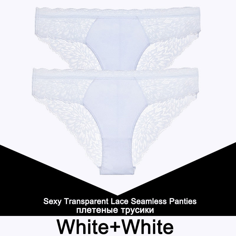 2 Teile/satz Nahtlose Unterwäsche Spitze Höschen für Damen, Sexy Dessous, Weibliche Unterhose Floral Spitze